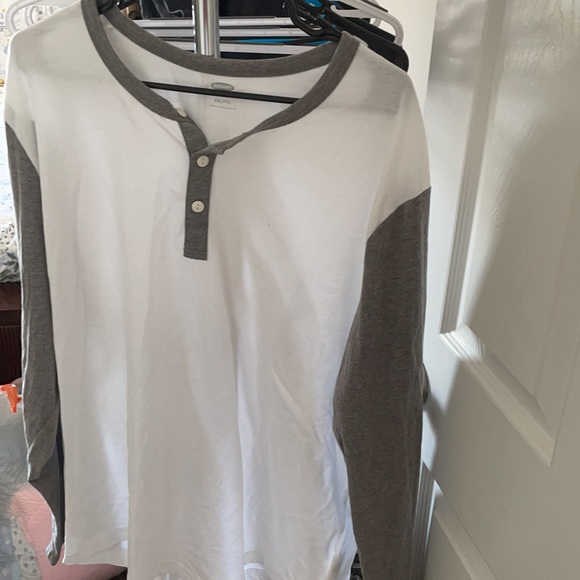 XXL white/grey long sleeve shirt - Picture 2 of 4